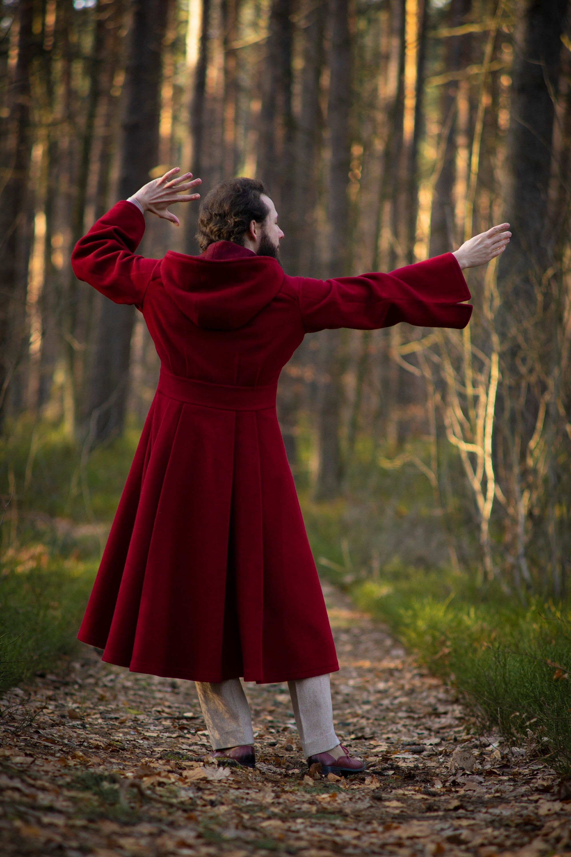 Warlock Robe Hooded Coat 100% Merino Wool Fantasy Long Coat - Etsy