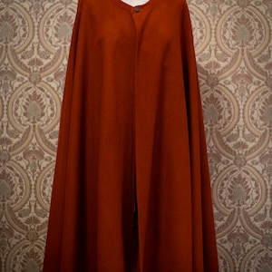 Hooded action cloak, two piece 100% merino wool fantasy long cape image 5