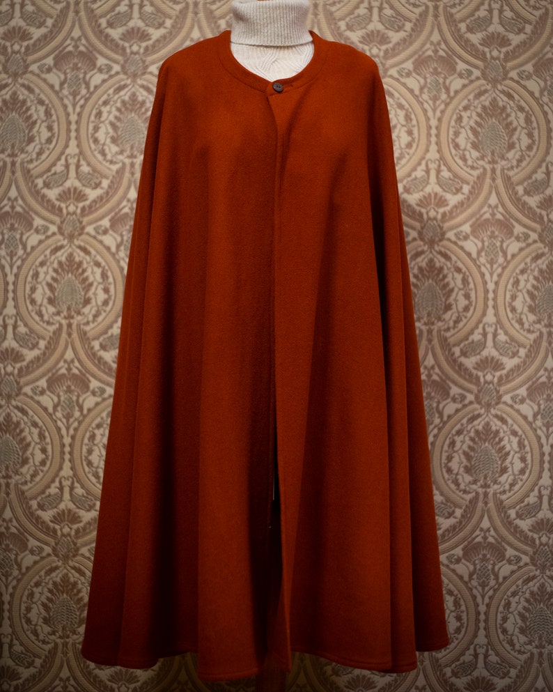 Hooded action cloak, two piece 100% merino wool fantasy long cape image 5