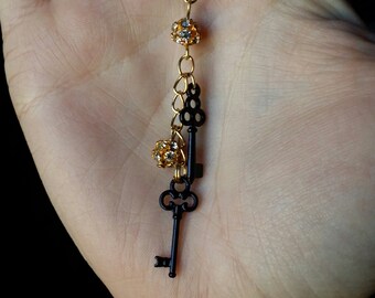 Gold with Black Keys Adult Pacifier Charm