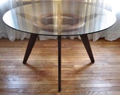 Vintage Adrian Pearsall Walnut w Glass Top Dining Table 1135 - 60s Mid Century Modern