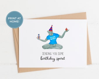 Birthday Card: Sending You Some Birthday Spirit - Food Pun Card, Cute Birthday Card, Detroit Birthday, Detroit Card