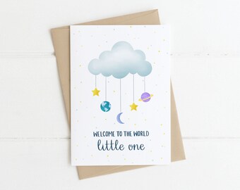 New Baby Card: Welcome To The World Little One - Pregnancy Pun, New Baby Pun, Mom To Be Pun, Expecting Pun, New Mom Card