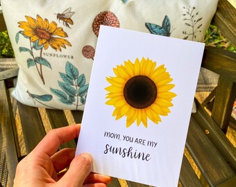 Mother's Card: Mom, You Are My Sunshine - Pun Card, Cute Pun Card, Mothers Love Card, Mothers Birthday