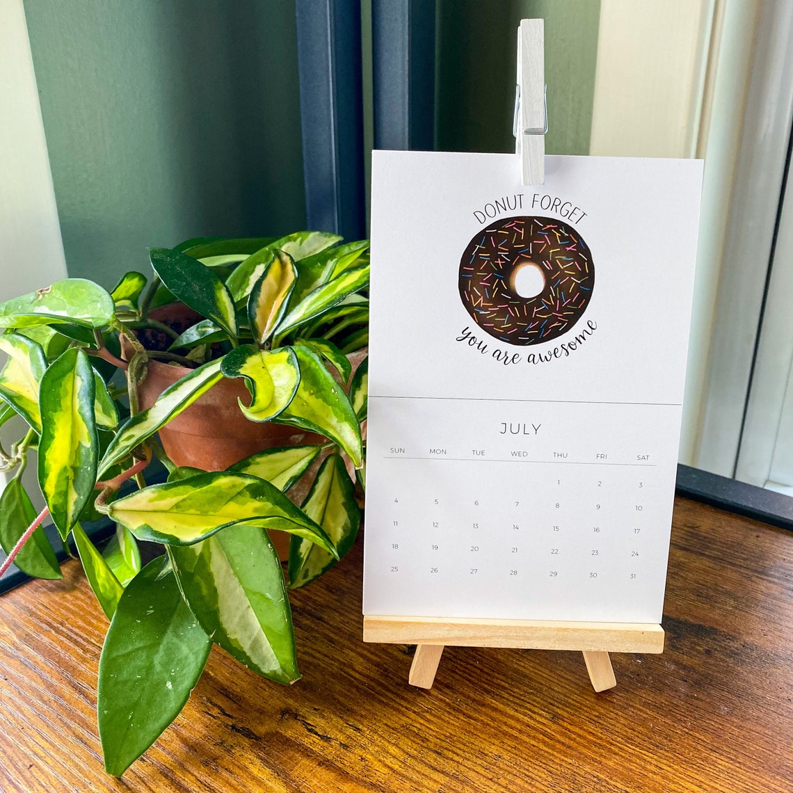 2021 6 Month Mini Pun Calendar Calendar With Stand Pun Etsy