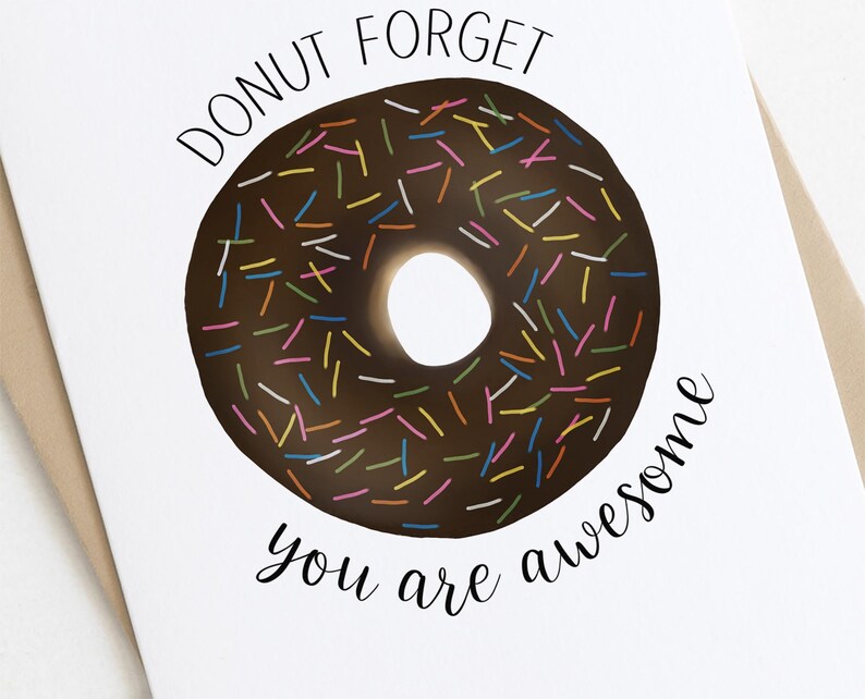 Love Card: Donut Forget You Are Awesome Funny | Etsy