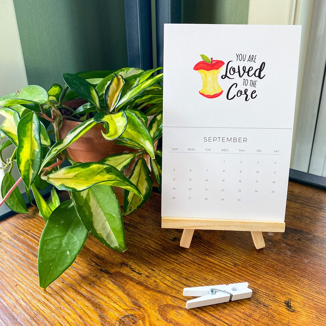 2021-6-month-mini-pun-calendar-calendar-with-stand-pun-etsy