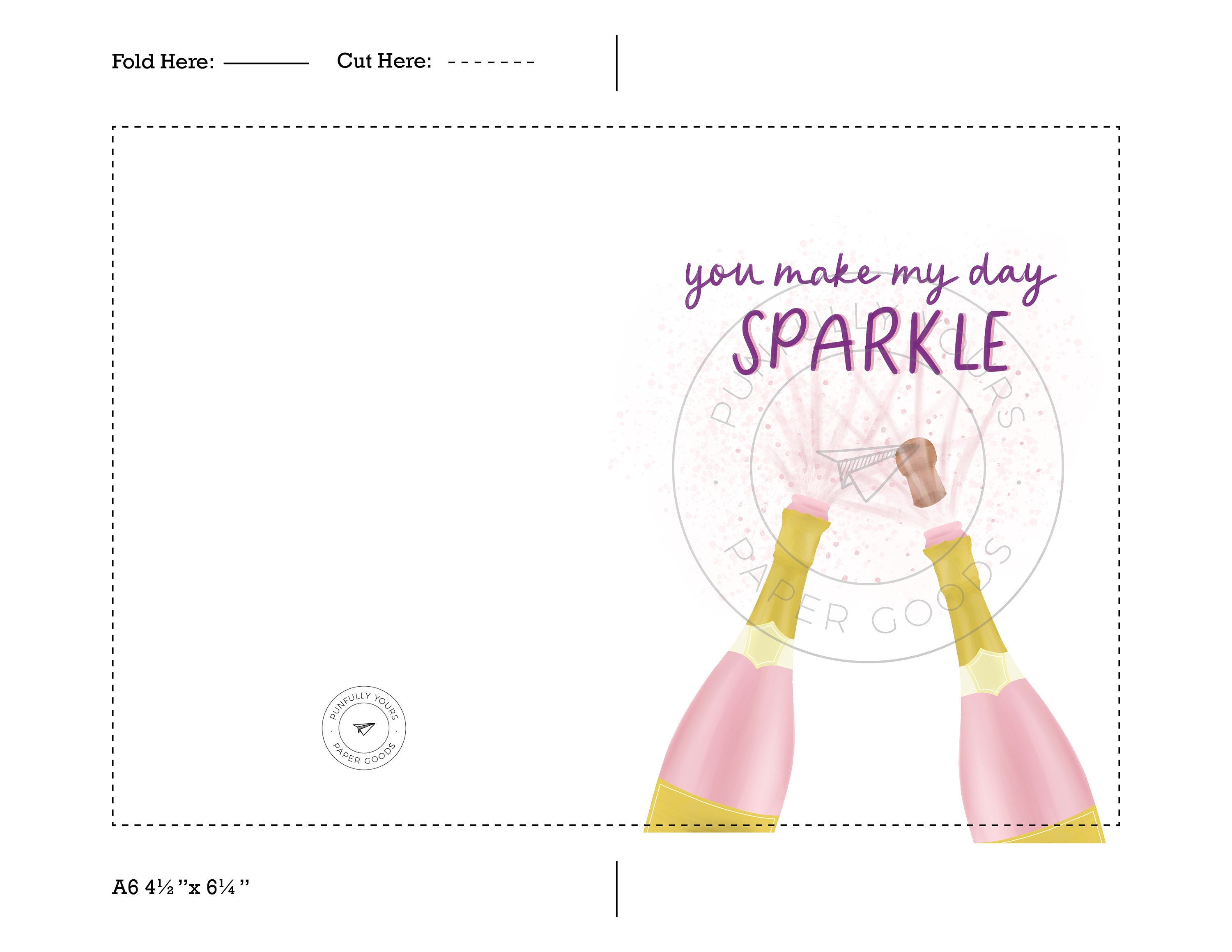 Cute Printable Pun Card You Make My Day Sparkle Funny - Etsy