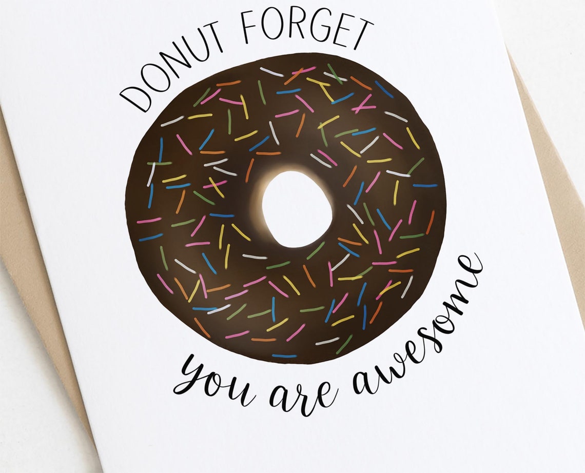 Instant Download Love Card: Donut Forget You Are Awesome - Etsy