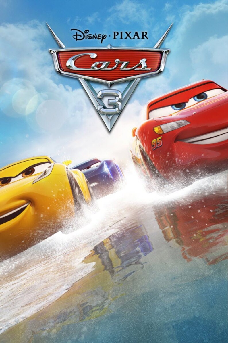DISNEY PIXAR CARS 3 movie poster print size 24 x Etsy