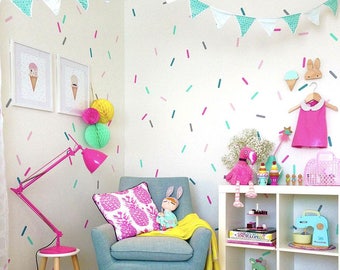 Colorful Confetti Sprinkle Wall Decals - set of 90 sprinkles