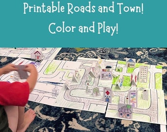 Coloring Map for Kids, LDS General Conference Activity, Children's Printable Roads, General Conference Packet for Kids Coloring Pages