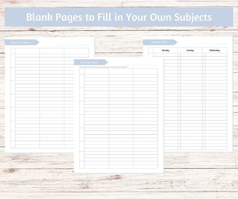 Homeschool Planner, Printable Charlotte Mason Planner, Year Round ...