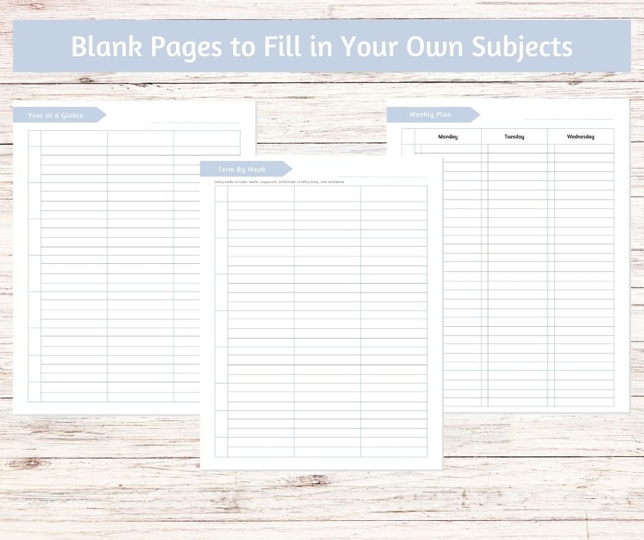 Homeschool Planner, Printable Charlotte Mason Planner, Year Round ...