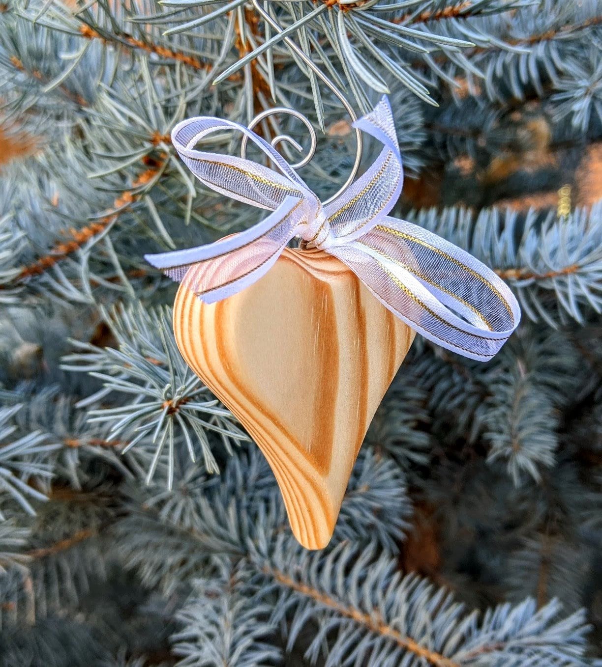 Heart-shaped Wood Ornament by Lillie Stones Handmade High Quality