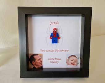 Gepersonaliseerde minifiguurlijst superheld – gepersonaliseerde fotocadeau