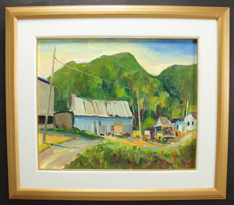 P. Leduc Original Painting, Oil Painting, Vintage Painting, Canadian