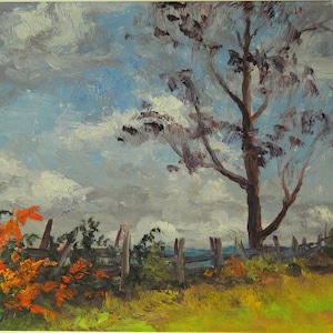 Unsigned, attributed to V. Walker - Countryside - Original painting, Oil painting, Vintage Painting, Canadian Painter, Quebec Painter