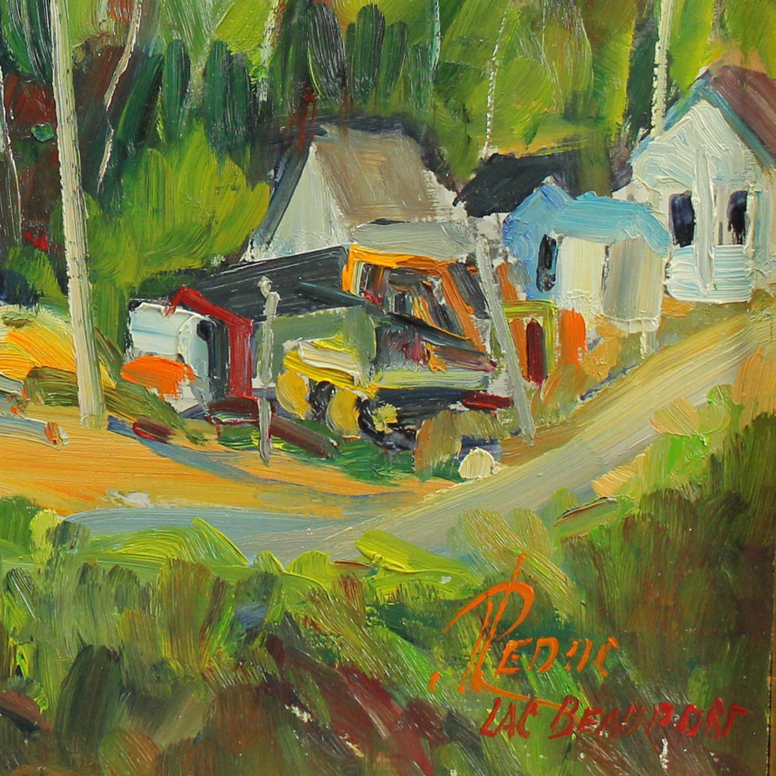 P. Leduc Original Painting, Oil Painting, Vintage Painting, Canadian