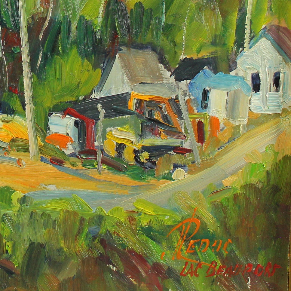 P. Leduc Original Painting, Oil Painting, Vintage Painting, Canadian