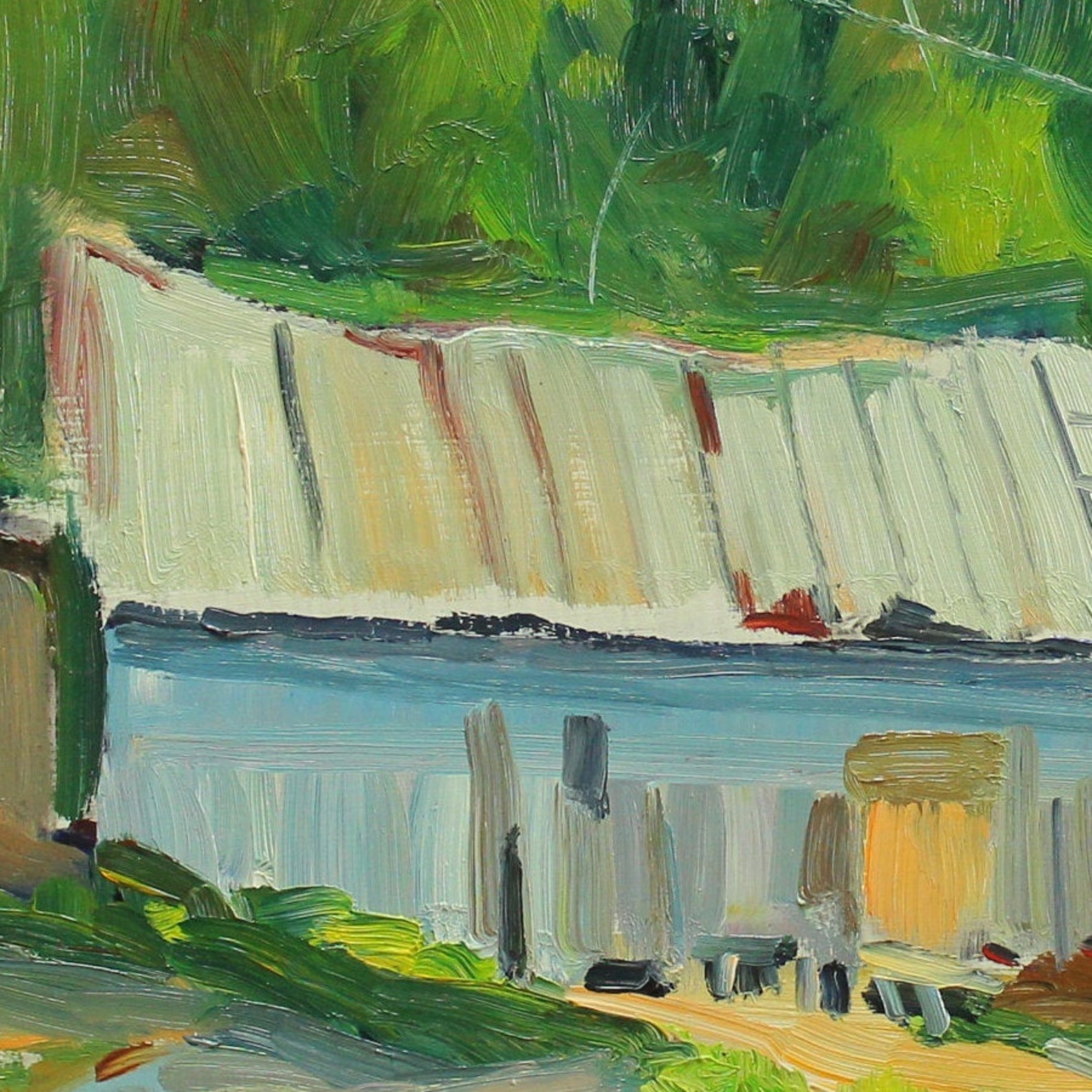 P. Leduc Original Painting, Oil Painting, Vintage Painting, Canadian