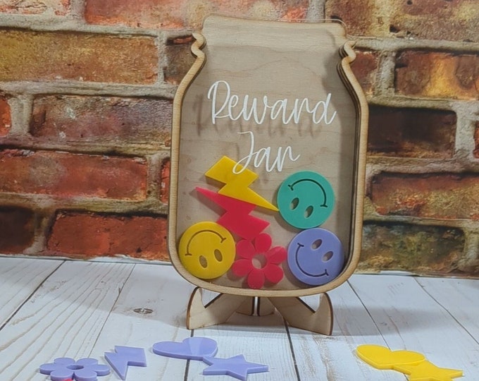 Personalized Classroom Reward Jar with Tokens - Pastels, Token Chart - Teacher Gift, Classroom Decor, Chore Chart, Behavior Tracker