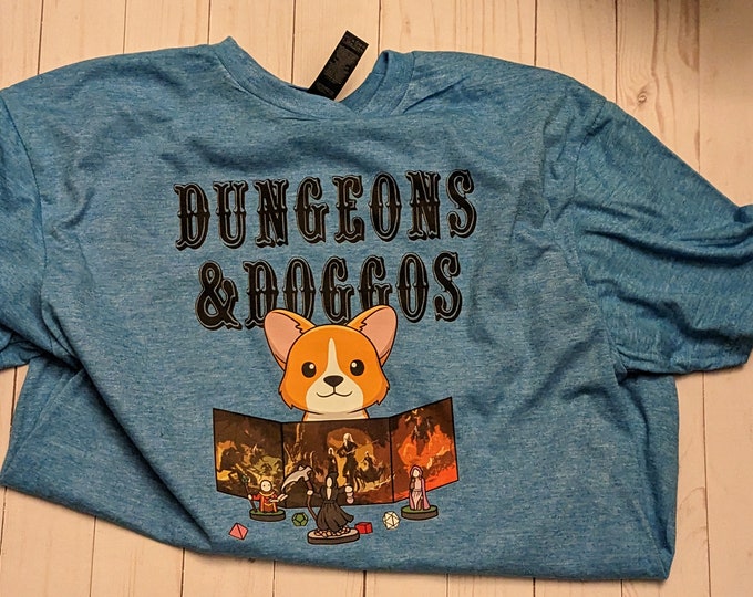 Dungeons and Dragons and Dogs Shirt with Corgi Dungeon Master DND Gift