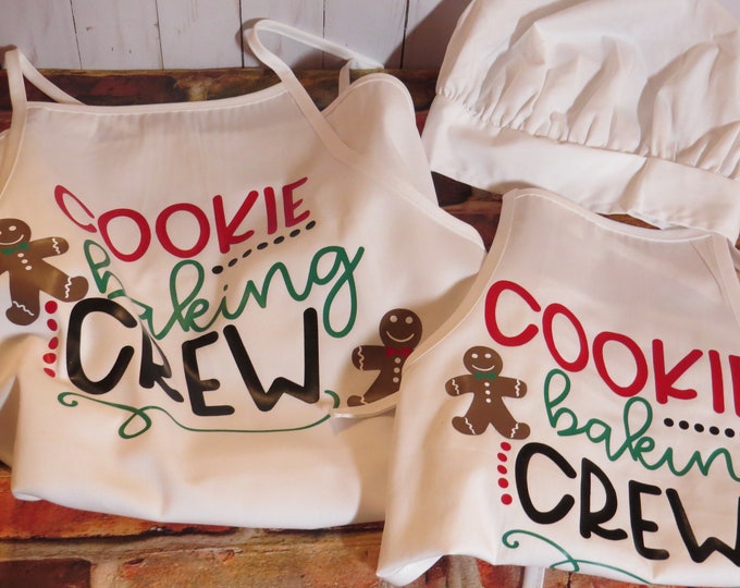 Christmas Cookie Crew Aprons for Adults and Children Matching Aprons
