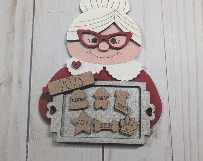 Mrs. Claus and Cookies Personalized Ornament for Family or Grandparent
