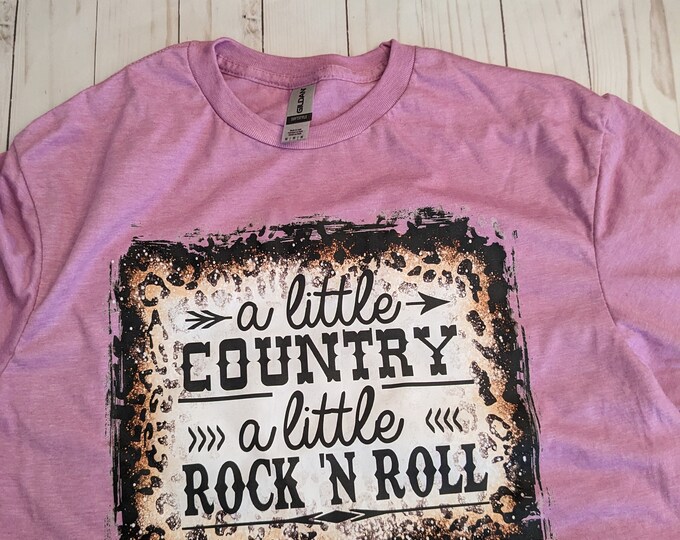 A Little Country A Little Rock and Roll Leopard Print Sweatshirt or Short Sleeve Shirt