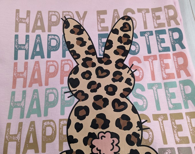 Leopard Bunny Happy Easter Easter Shirt