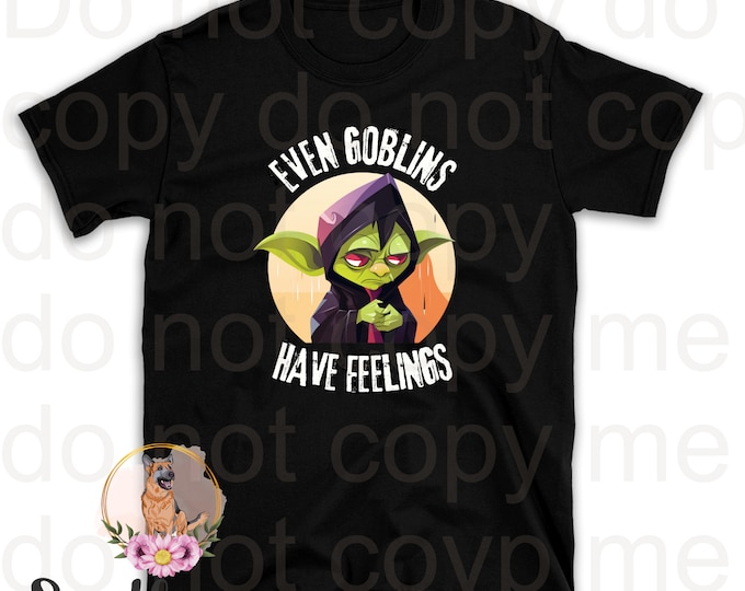 Retro Sunset Even Goblins Have Feelings Shirt for D&D Players