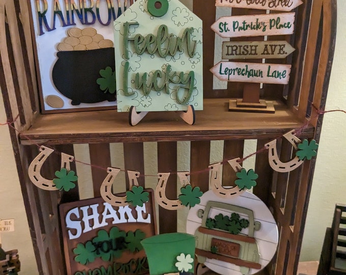 St. Patrick's Day Tiered Tray Paint Your Own DIY KIT Shake Your Shamrock Pot of Gold Leprechaun Hat