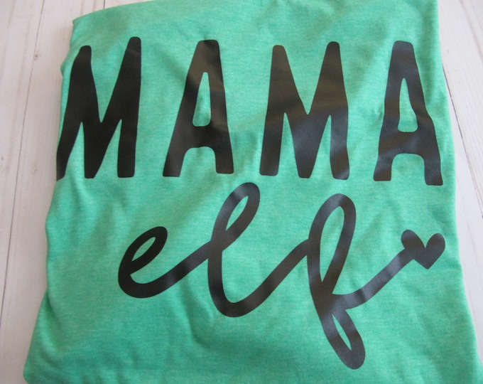 Mama Elf Christmas Shirt or Pajama Top Christmas Family Photo