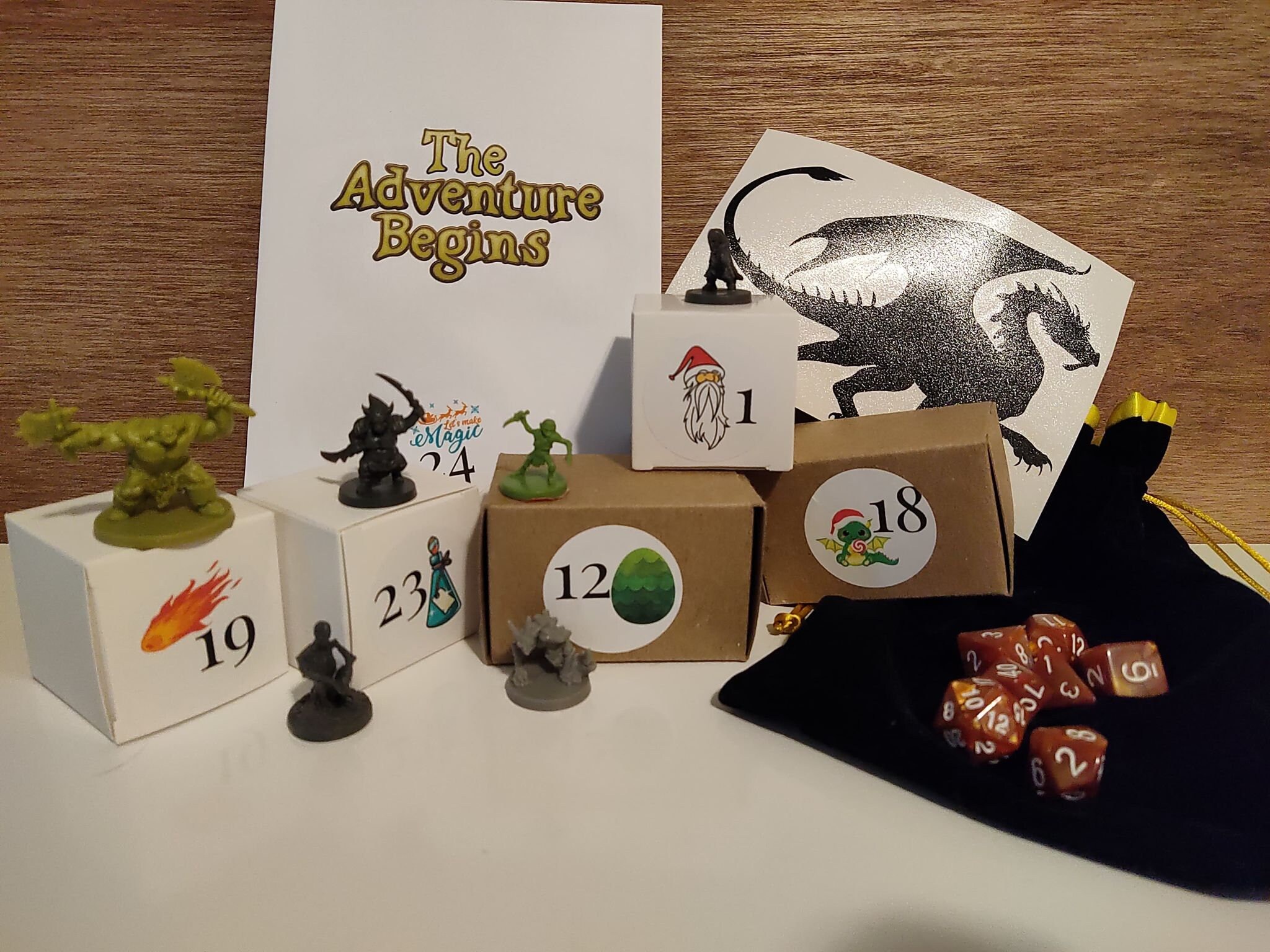 Gaming Advent Calendar Minatures Dungeons and Dragons RPG Themed for