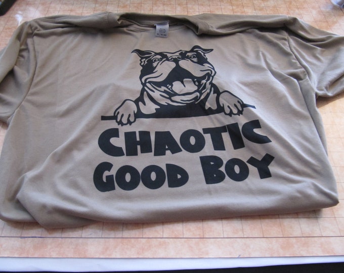 Chaotic Good Boy Dungeons and Dragons Gift Shirt with Dog Alignment DND Players for D&D Game Night