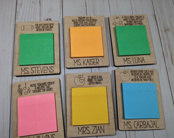 Techer Personalized Sticky Note Holder for Teacher Appreciation