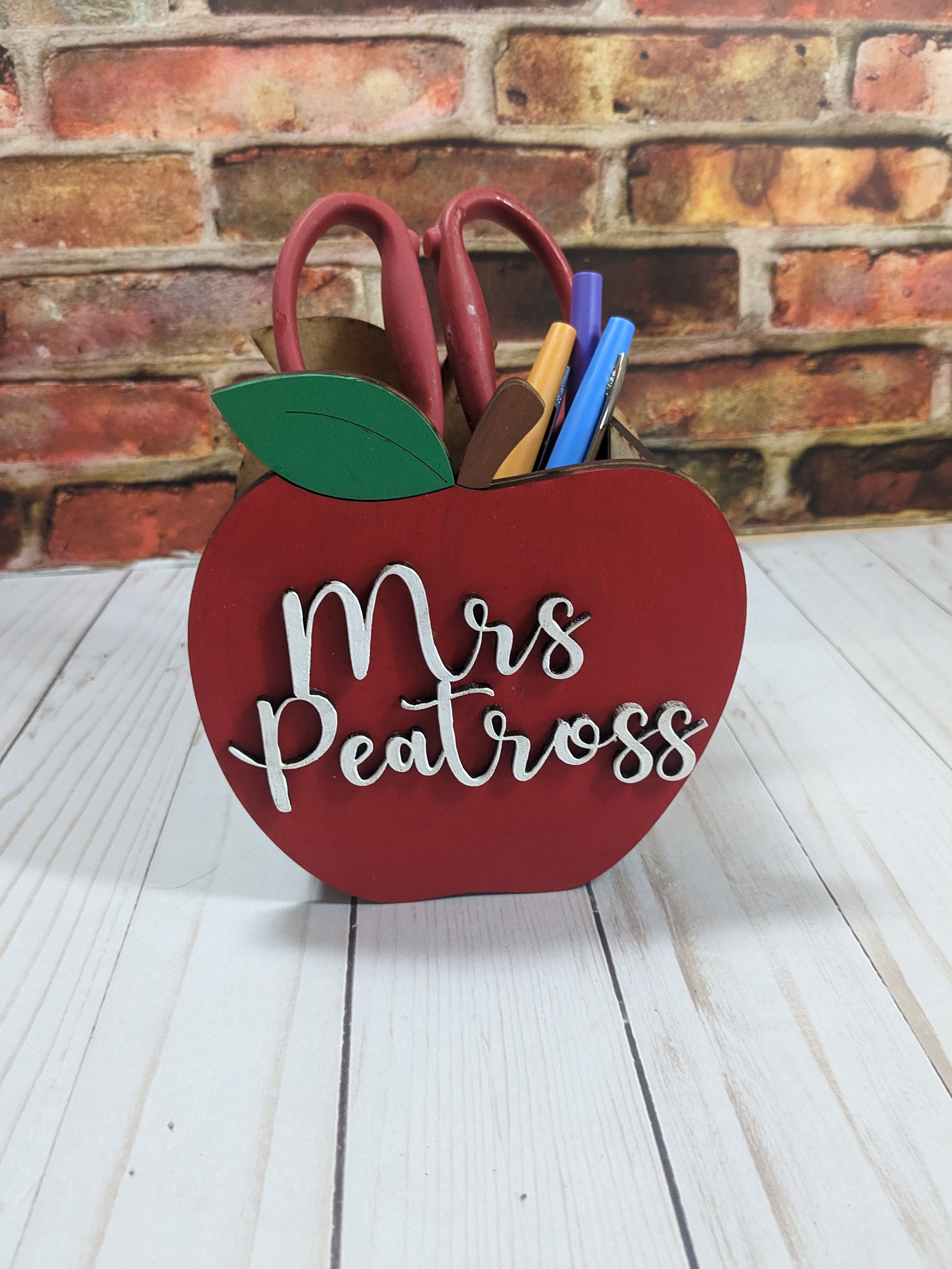 Personalised Teacher Pencil Case - Apple Teacher Design
