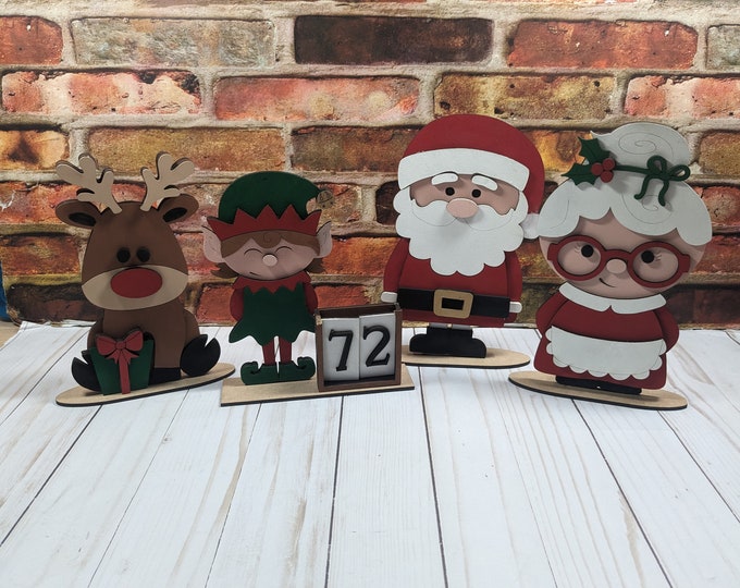 Christmas Countdown Mrs. Claus and Crew Fun Christmas Decor or DIY Kit