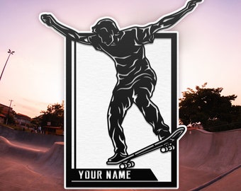Personalized Skateboarder  Wood Sign for Skateboard Room or Dorm Gift for Grandparents Custom Sport Colors