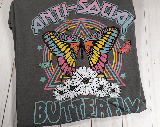Antisocial Butterfly Rock Style T-shirt