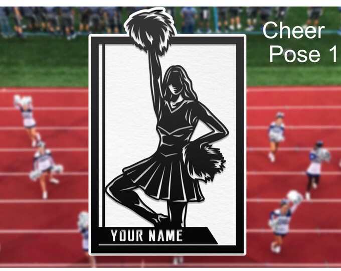 Personalized Cheerleader Sign for Room or Dorm Gift for Grandparents Custom Sport Colors