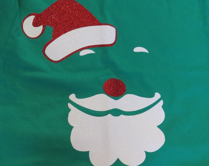 Santa's Face Glitter Christmas Shirt