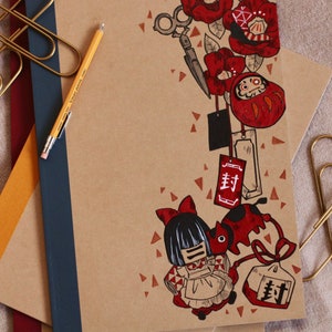 Handgezeichnetes Hanako-kun Notizbuch Cover, Toilettengebundenes Hanako-kun Notizbuch, B5 Notizbuch - 30 Seiten, TBHK Notizbuch