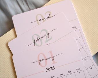 2026 Desk Calendar with Mini Easel, 2026 Calendar, Pastel Number Calendar, Monthly Planner, 2026 Planner