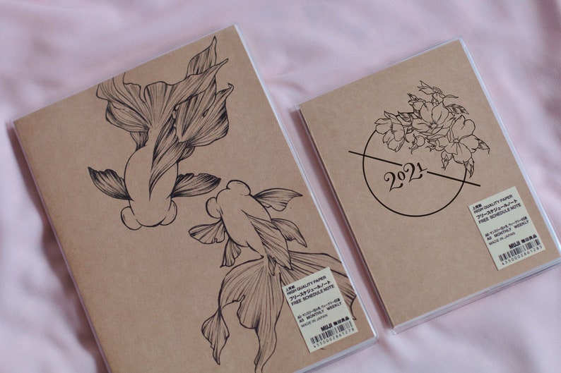 Hand-drawn Planner Cover Illustrated Planner Cover image 0