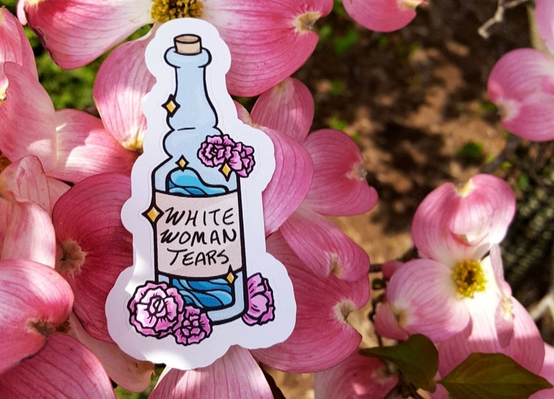 White Woman Tears Enamel Pin Etsy