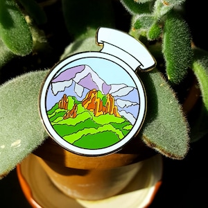 Colorado Mountains Enamel Pin Colorado Springs Garden of the Gods Landscape in a Bottle image 1