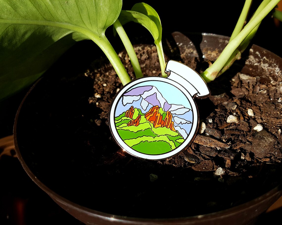 Colorado Mountains Enamel Pin Colorado Springs Garden of - Etsy