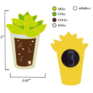 Summer Glass Succulent Pin Seasonal Succulents in Cups Enamel Pin Succs in Cups Plant Pin image 5